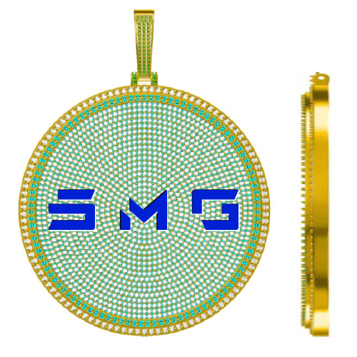 CUSTOM LETTER NECKLACE 3D BIG DISC