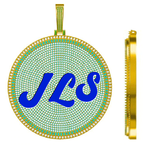 CUSTOM LETTER NECKLACE 3D BIG DISC