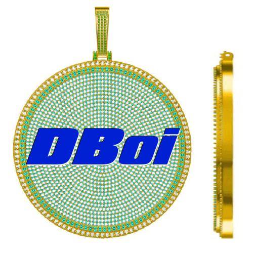 CUSTOM LETTER NECKLACE 3D BIG DISC