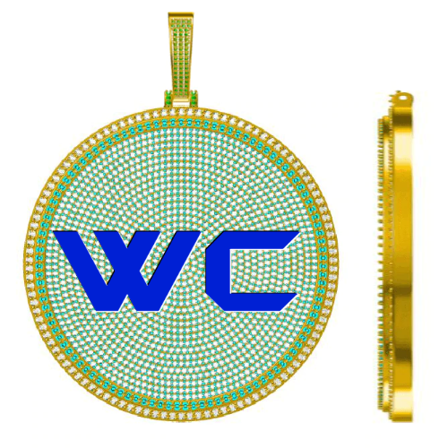 CUSTOM LETTER NECKLACE 3D BIG DISC