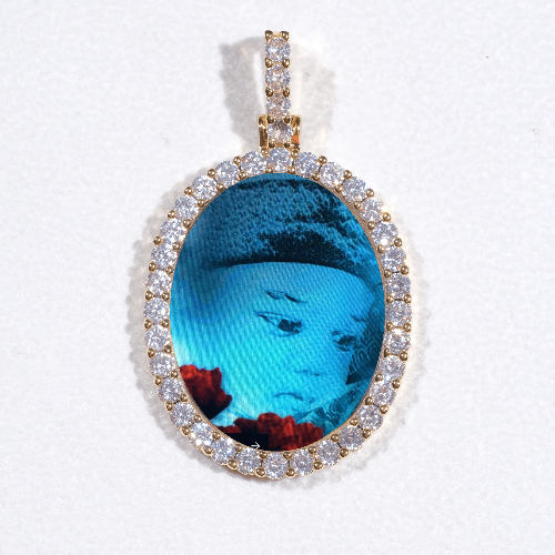 3D Oval Custom Picture Pendant