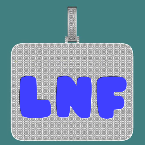 CUSTOM LETTER NECKLACE 3D BIG SQUARE
