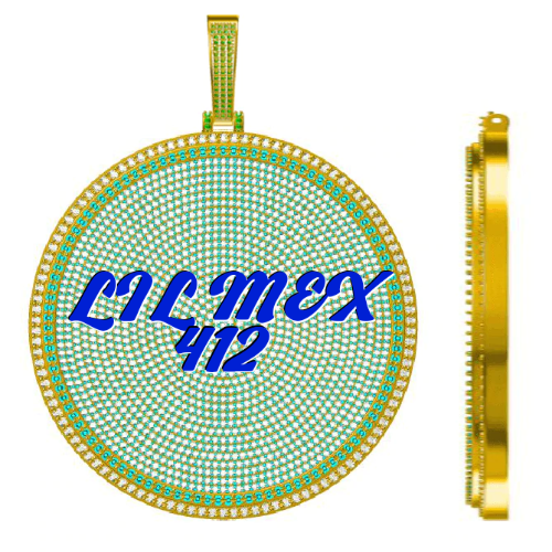 CUSTOM LETTER NECKLACE 3D BIG DISC