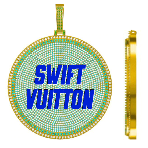 CUSTOM LETTER NECKLACE 3D BIG DISC