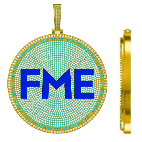 CUSTOM LETTER NECKLACE 3D BIG DISC