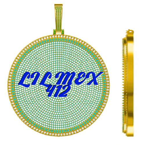 CUSTOM LETTER NECKLACE 3D BIG DISC