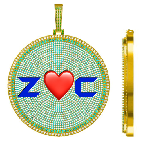 CUSTOM LETTER NECKLACE 3D BIG DISC