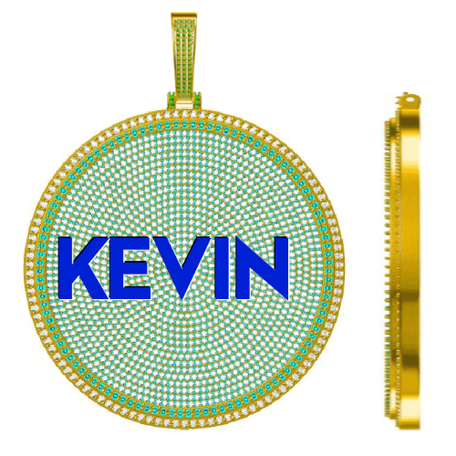 CUSTOM LETTER NECKLACE 3D BIG DISC