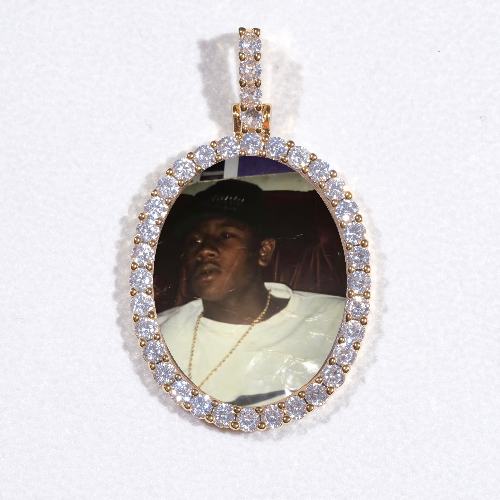 3D Oval Custom Picture Pendant