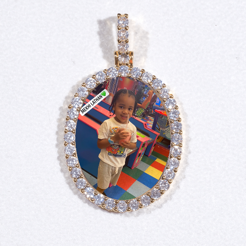 3D Oval Custom Picture Pendant