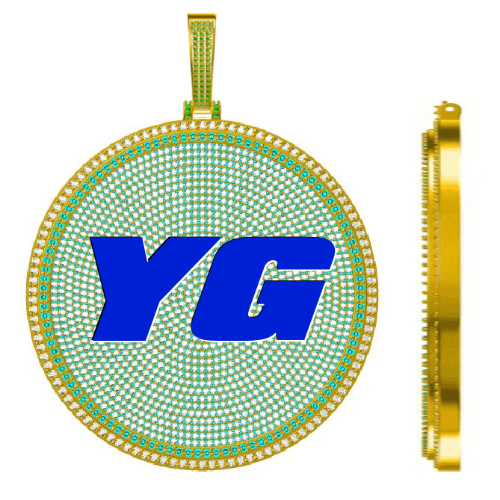 CUSTOM LETTER NECKLACE 3D BIG DISC