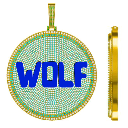 CUSTOM LETTER NECKLACE 3D BIG DISC
