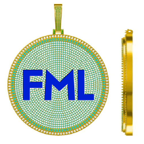 CUSTOM LETTER NECKLACE 3D BIG DISC