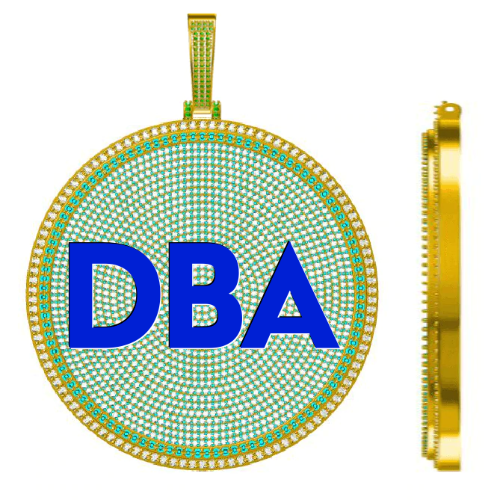 CUSTOM LETTER NECKLACE 3D BIG DISC