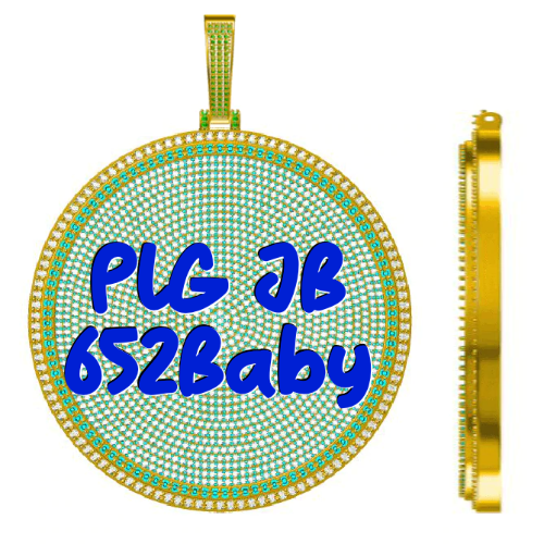CUSTOM LETTER NECKLACE 3D BIG DISC