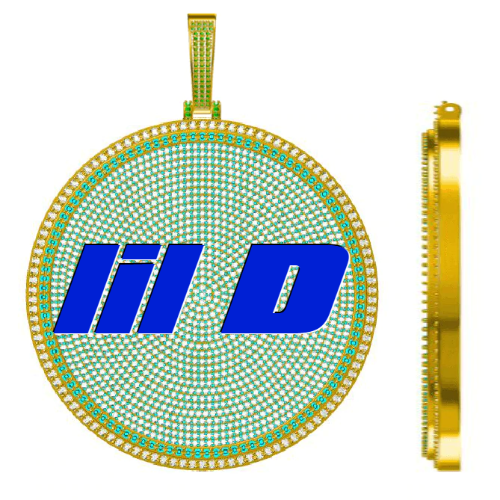 CUSTOM LETTER NECKLACE 3D BIG DISC