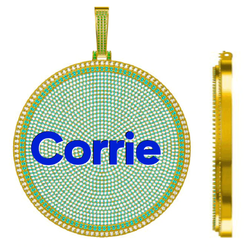 CUSTOM LETTER NECKLACE 3D BIG DISC