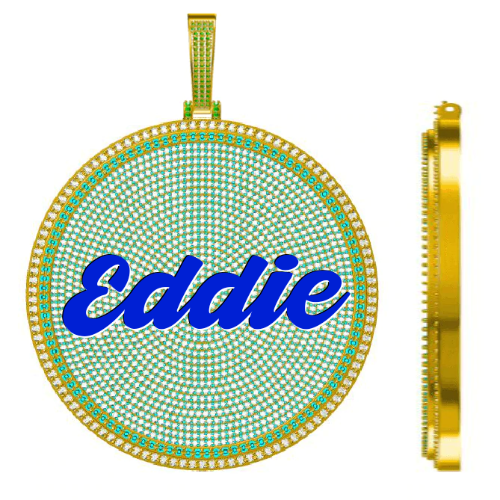 CUSTOM LETTER NECKLACE 3D BIG DISC