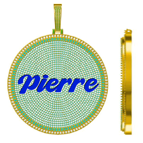 CUSTOM LETTER NECKLACE 3D BIG DISC