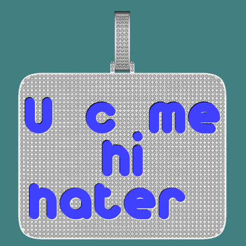 CUSTOM LETTER NECKLACE 3D BIG SQUARE