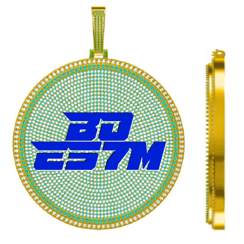 CUSTOM LETTER NECKLACE 3D BIG DISC