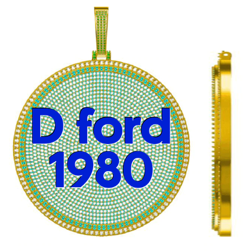CUSTOM LETTER NECKLACE 3D BIG DISC