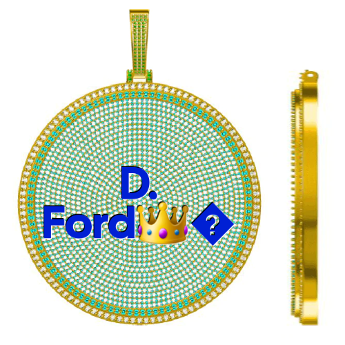 CUSTOM LETTER NECKLACE 3D BIG DISC