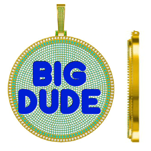 CUSTOM LETTER NECKLACE 3D BIG DISC