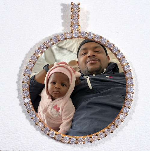 LARGE 3D CIRCLE CUSTOM PICTURE PENDANT