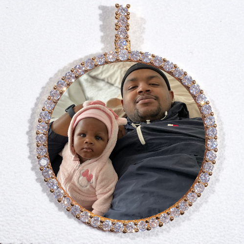LARGE 3D CIRCLE CUSTOM PICTURE PENDANT