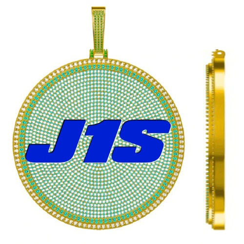 CUSTOM LETTER NECKLACE 3D BIG DISC