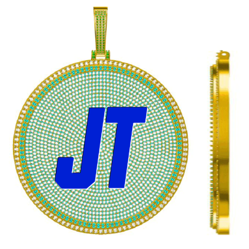 CUSTOM LETTER NECKLACE 3D BIG DISC