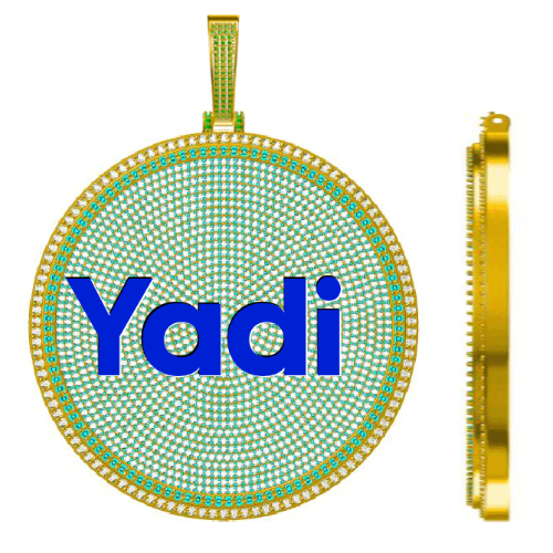 CUSTOM LETTER NECKLACE 3D BIG DISC