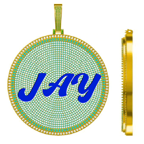 CUSTOM LETTER NECKLACE 3D BIG DISC