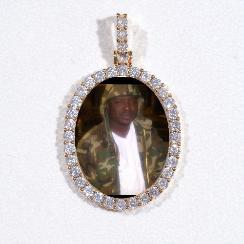 3D Oval Custom Picture Pendant