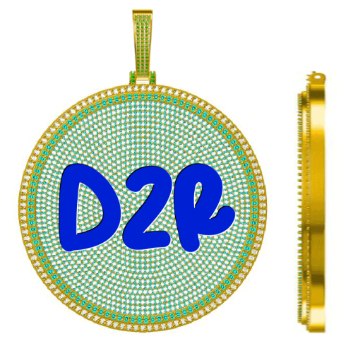 CUSTOM LETTER NECKLACE 3D BIG DISC