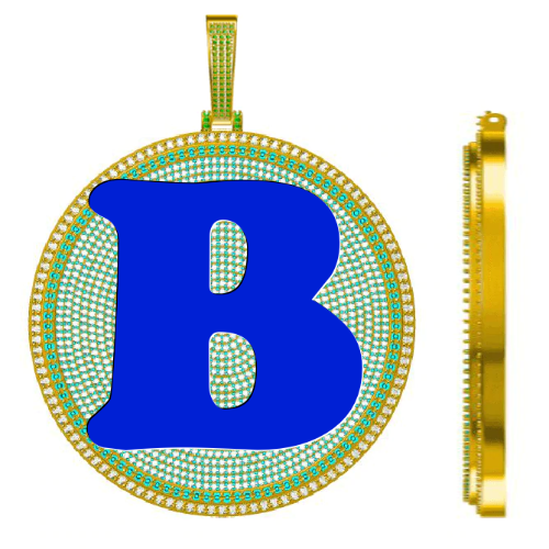 CUSTOM LETTER NECKLACE 3D BIG DISC