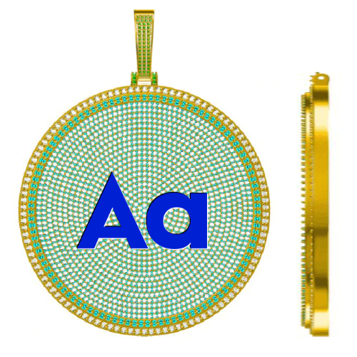 CUSTOM LETTER NECKLACE 3D BIG DISC