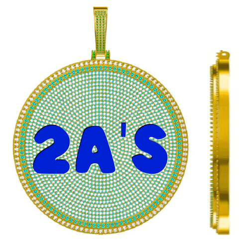CUSTOM LETTER NECKLACE 3D BIG DISC