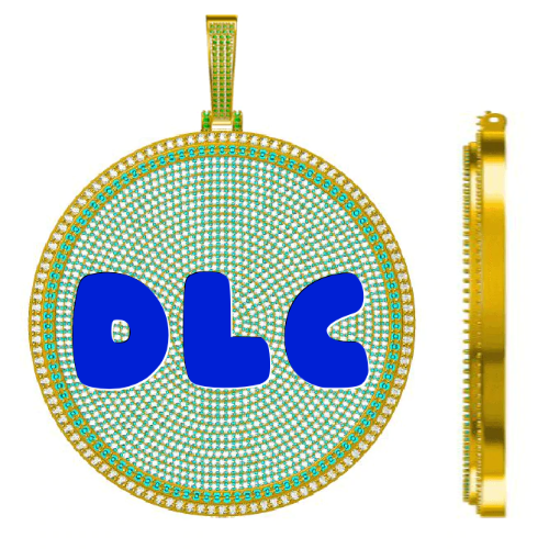 CUSTOM LETTER NECKLACE 3D BIG DISC