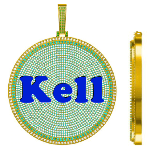 CUSTOM LETTER NECKLACE 3D BIG DISC