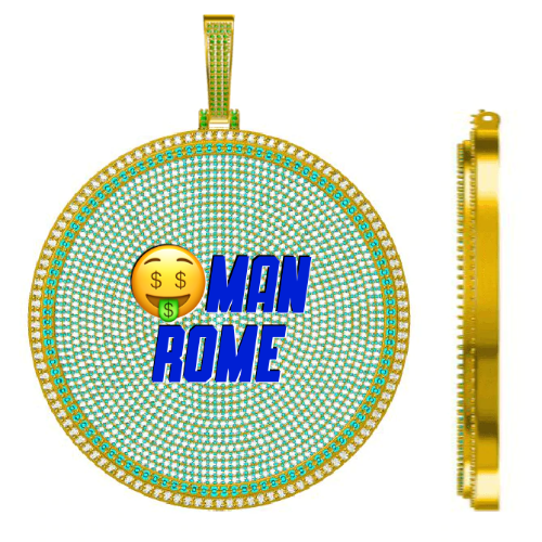 CUSTOM LETTER NECKLACE 3D BIG DISC