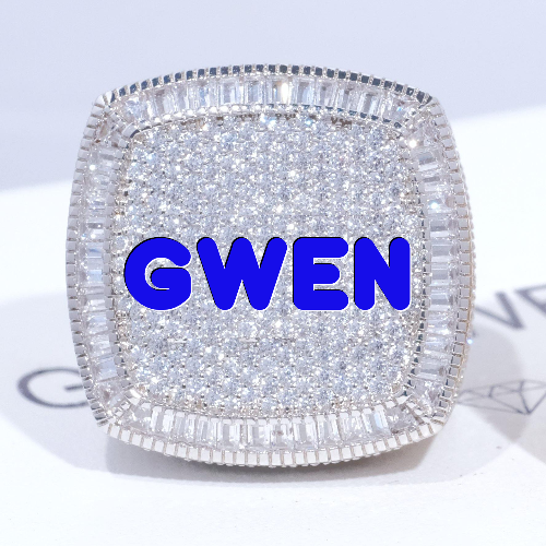 CUSTOM LETTER 3D ICED RING