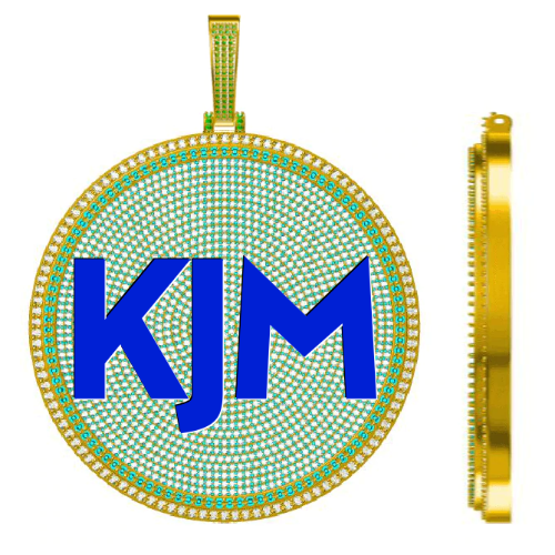 CUSTOM LETTER NECKLACE 3D BIG DISC