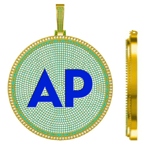 CUSTOM LETTER NECKLACE 3D BIG DISC
