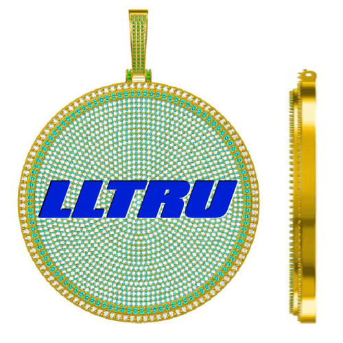 CUSTOM LETTER NECKLACE 3D BIG DISC