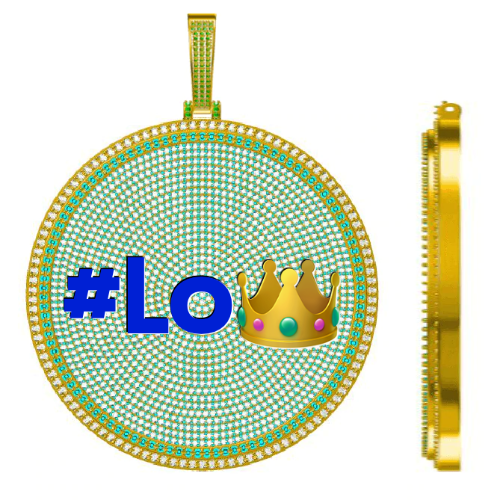 CUSTOM LETTER NECKLACE 3D BIG DISC