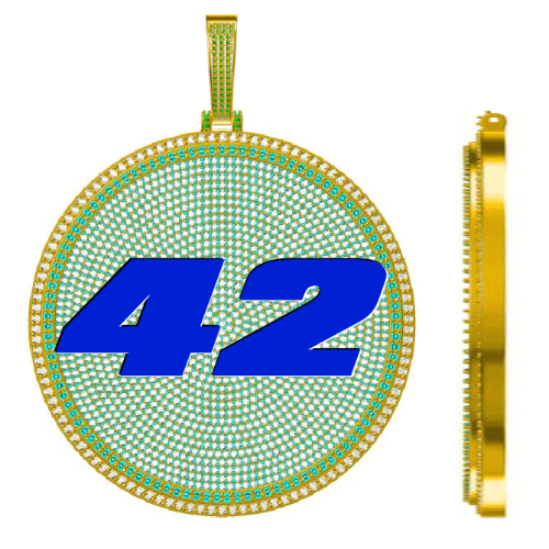 CUSTOM LETTER NECKLACE 3D BIG DISC
