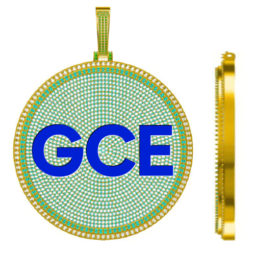 CUSTOM LETTER NECKLACE 3D BIG DISC