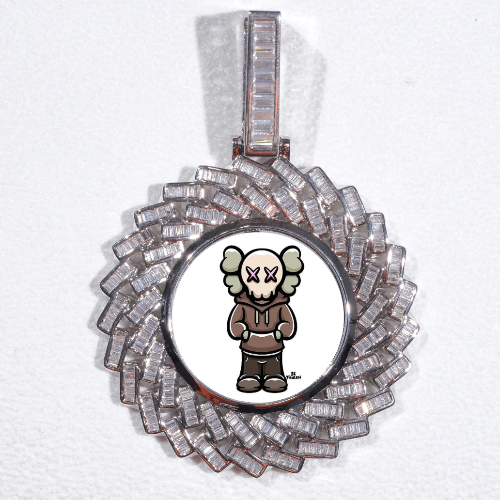 Large 3D Baguette Custom Picture Pendant